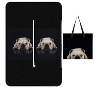JZemdybill Tapis de pique-nique avec fermeture éclair, couverture de pique-nique drôle chien, bouledogue, tapis d'extérieur, 150 cm x 100 cm