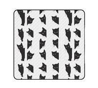 JZemdybill Tapis de pique-nique avec fermeture éclair, couverture de pique-nique en groupe de chats noirs, tapis d'extérieur, 150 cm x 150 cm