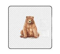 JZemdybill Tapis de pique-nique avec fermeture éclair, ours marron, tapis d'extérieur, 150 cm x 150 cm