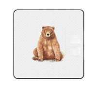 JZemdybill Tapis de pique-nique avec fermeture éclair, ours marron, tapis d'extérieur, 200 cm x 200 cm