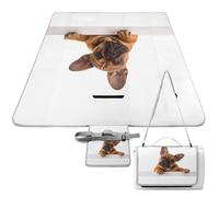 JZemdybill Tapis de pique-nique, patte de bouledogue français et chien, couverture de pique-nique, tapis d'extérieur, 148 cm x 148 cm