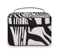 JZemdybill Trousse à cosmétiques, trousse de maquillage à rayures zébrées, trousse de toilette de voyage en cuir pour femme