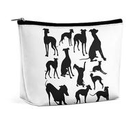 JZemdybill Trousse de maquillage pour lévrier italien, trousse de toilette portable avec fermeture éclair pour un usage quotidien, voyage