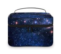 JZemdybill Trousse de maquillage Yorkshire Terrier, trousse de toilette de voyage en cuir pour femme, Aurore ciel étoilé espace ciel étoilé ciel étoilé, 25x18x15cm