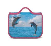 JZemdybill Trousse de toilette à suspendre, deux dauphins, trousse de maquillage imperméable pour voyage, affaires, vacances, Deux dauphins., Taille unique