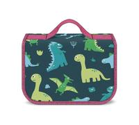 JZemdybill Trousse de toilette à suspendre, fond bleu avec dinosaures, trousse de maquillage imperméable pour voyage, affaires, vacances, Fond bleu avec dinosaures, Taille unique