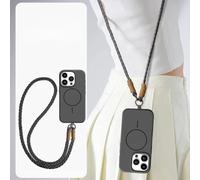 JZFDCLF Coque de Protection magnétique en Silicone Liquide avec bandoulière Longue pour iPhone 15, 14, 16 Plus, 11, 12, 13, 16 Pro Max, avec Cordon, Souple, Noire, pour iPhone 13 Pro Max