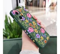 JZFDCLF Coque de téléphone à Motif pour Xiaomi Redmi Note 14, 13, 12, 12S, 11, 11S, 10, 10T, 10S, 9, 9S, 8, 7 Pro Plus, 4G, 5G, en Silicone Liquide, Vert foncé, pour Note 11 ProPlus 5G
