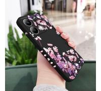 JZFDCLF Coque de téléphone Xiaomi en Silicone Liquide, Motif Fleurs Tombantes, Compatible avec Redmi Note 14, 13, 12, 12S, 11, 11S, 10, 10S, 9, 9S Pro Plus, 4G, 5G, Noire, Note 12 ProPlus