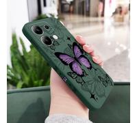 JZFDCLF Coque de téléphone Xiaomi en Silicone Liquide Motif Papillon Volant, Vert foncé, pour Redmi Note 14, 13, 12, 12S, 11, 11S, 10, 10S, 9, 9S Pro Plus, 4G, 5G, Note 11ProPlus