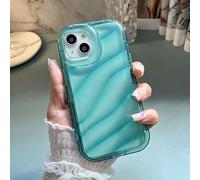 JZFDCLF Coques de téléphone à Texture ondulée pour iPhone 15 Pro, 11, 13, 12, 14, 15, 16 Pro Max, X, XR, XS, 6, 8, 7 Plus, SE, 2. Coque Souple Transparente, Verte. pour iPhone 14.