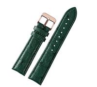 JZFOACHR 18 mm 20 mm 22 mm motif en bambou Souette de bouche de vache douce hommes boucle boucle autruche en cuir verte bracelet