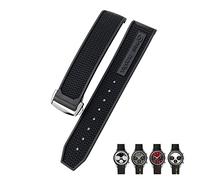JZFOACHR 19 mm 20 mm 21 mm 22 mm bandes de montre souple en caoutchouc pour speedmaster AT150 Seamaster 300 Seamaster 007 James Bond Bracelet Sogle