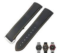 JZFOACHR 20 mm 22 mm en caoutchouc pliable montre bracelet bleu noir montre rouge pour tudor black bay pour hommes bracelet