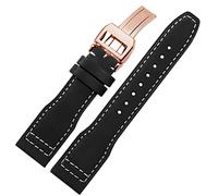 JZFOACHR 22 mm le haut groupe de montre en cuir pour IWC IW326201 / IW377701 Big Pilot Series Geothe Super Watch Strap Watch