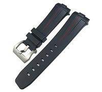 JZFOACHR 24 mm Nature noire Nature Soft Silicone Rubber Watch Band Ajustement pour Panerai PAM00111 / 441 Bracelet étanche à boucle de boucle