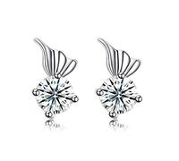 JZFOACHR 925 bijoux Femmes de boucles d'oreilles Forme de l'aile brillante 5A + Boucle d'oreille en zircone cubique