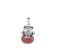 JZFOACHR 925 Cat Collier pour femmes Accessoires Chalcédoine blanc Cat Blanc Jade Pendant Diy Pendant Jasper