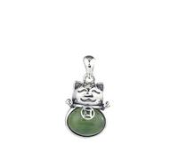 JZFOACHR 925 Cat Collier pour femmes Accessoires Chalcédoine blanc Cat Blanc Jade Pendant Diy Pendant Jasper