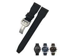 JZFOACHR Band de montre de veau en nylon 21 mm 21 mm 22 mm ajustement pour IWC Big Pilot IW377714 Mark18 Spitfire Nylon Real Leather