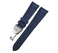 JZFOACHR Band de montre en caoutchouc à extrémité incurvée 22 mm 20 mm pour Tudor Black Bay 41 mm pelagos 42 mm 1958 Blue Sports Watch Socle