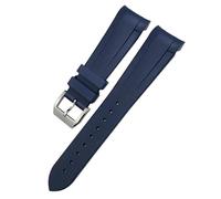 JZFOACHR Band de montre en caoutchouc à extrémité incurvée 22 mm 20 mm pour Tudor Black Bay 41 mm pelagos 42 mm 1958 Blue Sports Watch Socle