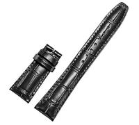 JZFOACHR Band de montre en cuir Compatible pour les sangles de remplacement IWC Texture d'alligator classique 20 mm 21 mm 22 mm pour IWC Big Pilot Spitfire Gun IW5009 IW3777 RIVETS COWHIDE STRAP