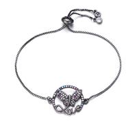 JZFOACHR Belle lettre amour bracelet papillon femmes Bracelet de zircone cubique en zircone pour femmes bijoux