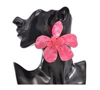JZFOACHR Boucles d'oreilles à Goutte à Fleurs Doubles Boucles d'oreilles de pétale Femmes exagérées Boucles d'oreilles de Goujon pour Femmes Boucles d'oreilles