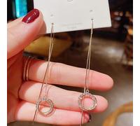 JZFOACHR Boucles d'oreilles de chaîne de chaîne de cristal brillant femelle bijoux bijoux anniversaire