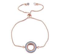 JZFOACHR Bracelet à charme rond Femmes Bracelettes en cristal de chaîne de couleur Rose Couleur Rose Femmes