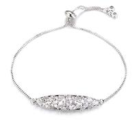 JZFOACHR Bracelet de mariage à cha? Ne coulissante en cristal de zircone cubique bracelet transparent à les brièques geométriques pour les femmes