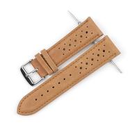 JZFOACHR Bracelet de montre en cuir poreux respirant Bracelet de montre 18 mm 20 mm 22 mm 24 mm couture faite à la main Bracelets de montre de remplacement durable (couleur du bracelet : blanc