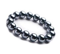 JZFOACHR Bracelet hématite en vague terahertz véritable bracelet à allongement rond grand 14 mm