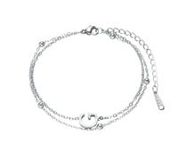 JZFOACHR Bracelet pour femmes en acier inoxydable 26 Lettres initiales az des perles à double couche