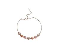 JZFOACHR Bracelets pour femmes 18K Femmes Bangle Single Row Perles colorées chaîne ajustée Couleur jaune multiduis