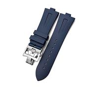 JZFOACHR Brofices de poignet Silicone en caoutchouc réglable de 24 mm avec sangle de montre sport de remplacement de boucle de boucle argentée