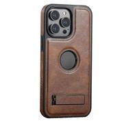 JZFOACHR Cas de Kickstand pour iPhone 16 Pro Max / 16 Pro / 16 Plus / 16, Case de téléphone magnétique Prise en Charge de la Charge sans Fil avec View Logo Slim Case, Noir, 16