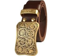 JZFOACHR Ceinture de Cowboy Ouest de Ceinture de Cowboy pour Les Pantalons de Robe de Golf décontractés en Cadeau Chemises en Laiton Boucle de Boucle pour Hommes Accessoires de Garde-Robe pour Hommes