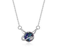 JZFOACHR Collier Collier S925 Argent Sterling Petit Diable Starlight Pierre Hip Hop Minimaliste Simple Boho Bijoux Cadeau pour Femmes, Argent (Couleur : Argent)