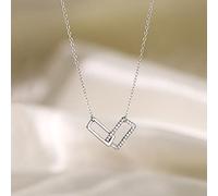 JZFOACHR Collier en cristal, 925 Entrocource à double bague Collier à charme pour le collier de femmes