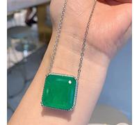 JZFOACHR Collier pendentif en pierre de pierre précieuse carrée