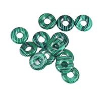 JZFOACHR Colliers 2 pcs 18 mm rond Big Hole Agates Crystal Agates Quartz Stone GOGO Donut pour boucles d'oreilles Collier Pendants Bijoux de fabrication de bijoux, Tiger Eye (Couleur: Malachite)