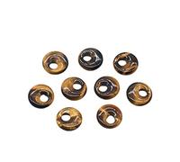 JZFOACHR Colliers 5pcs 18 mm Stone Natural Gogo Gogo Donut Pendant Donut Collier Cercle Cercle en cristal Crystal Bijoux Accessoires, lapis lazuli (couleur: œil de tigre)