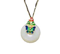 JZFOACHR Colliers beaux et généreux pendentifs en jade blanc hétique - Accessoires 925 Collier en argent pour femme Bijoux en argent Bijoux