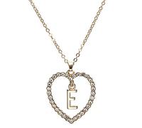 JZFOACHR Colliers Collier Cœur initial pour femmes, 925 STERLING Silver AZ Nom Alphabet Pendant, Gift personnalisé Donny Faigney pour les femmes, E