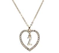 JZFOACHR Colliers Collier Cœur initial pour les femmes, 925 STERLING Silver AZ Nom Alphabet Pendant, Gift personnalisé délicat à la main pour les femmes, Z