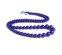 JZFOACHR Colliers Colliers authentiques Lapis naturel lazuli Crystal Crystal Round Bead Collier 4 mm-10 mm