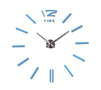 JZFOACHR Corloges murales décoratives Modern DIY Clock Wall Salon Room Nouveau Horloge en Quartz en Quartz en Acrylique 3D Décoration Hot Metal Wall Sticker Decor Corloge Murale (Argent 37 Pouces)