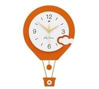 JZFOACHR Creative Hot Air Ballon Forme Murale Mural décoration Murale Murau d'horloge de Salon Home Silent Modern Minimalist Wall Clocks for Office (Orange)